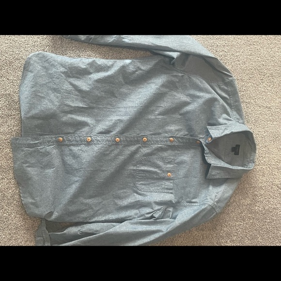 J crew mens longs sleeve blue button down size large - Picture 4 of 6